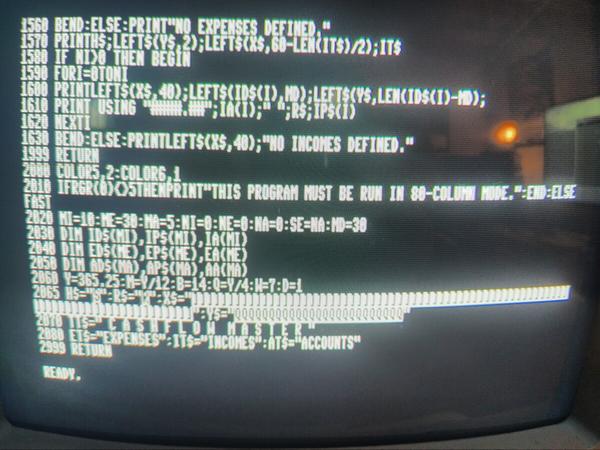 Cashflow Master on a Commodore 1084D monitor Cashflow Master on a Commodore 1084D monitor